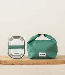 Black + Blum : Lunch Bag + Steel Lunch Box Bundle - Green